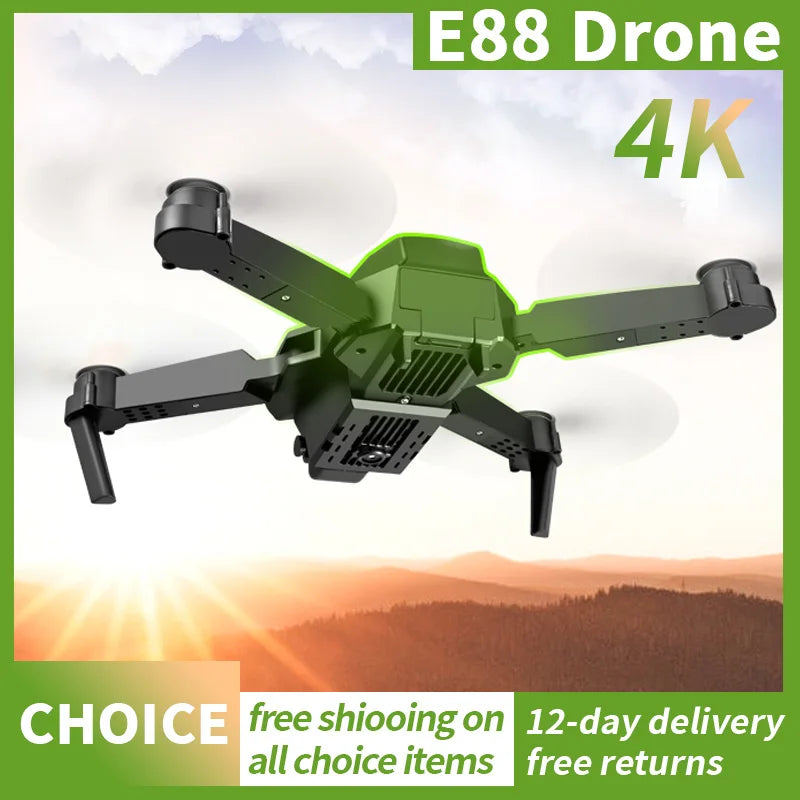 NEW E88 Drone Professional 4K HD Dual Cameras LED lighting Aerial Photography